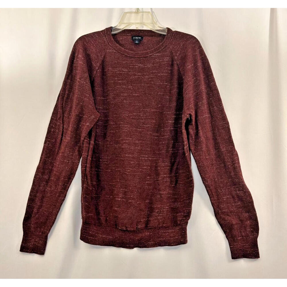 J.Crew Men's Medium Maroon Sweater - Textured Slim Fit Pullover